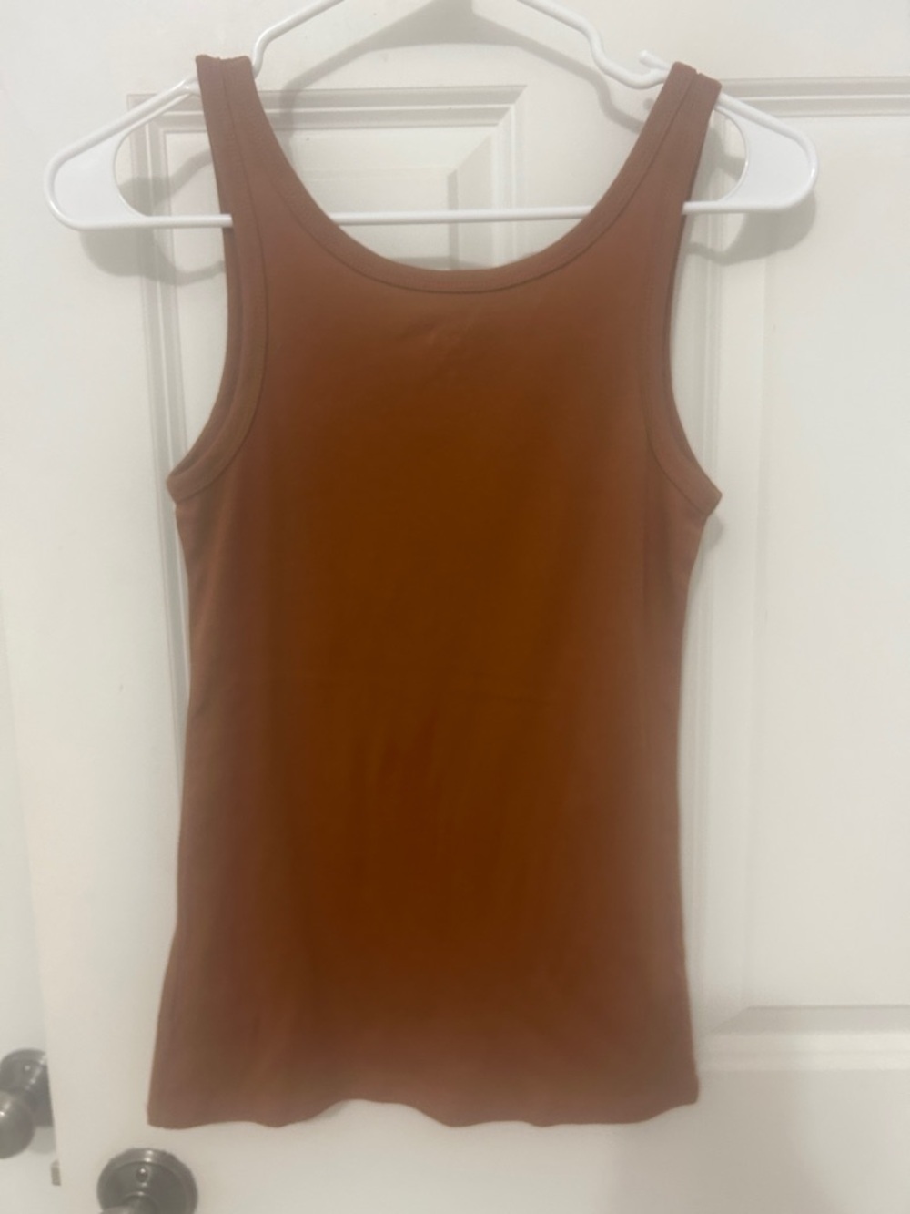 a new day Rust Brown Ribbed Tank Top size XS round scoop neck - Picture 4 of 5